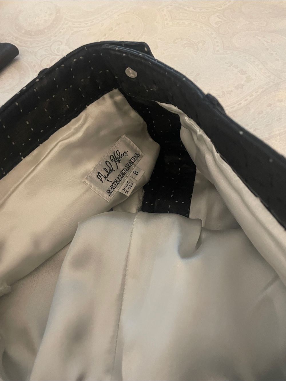North Beach Leather Black Leather Pants with Ivory Lining